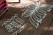 Kumbakonam Tamil-Nadu. The art of the kolam ritual diagrams 